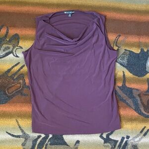 Y2K Plum Drape Neck Tank Top